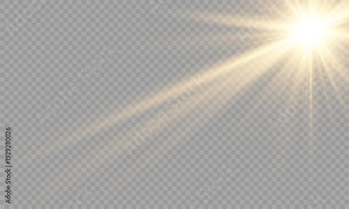 Принти на полотні Glow isolated white transparent light effect, sun light with lens flare effect