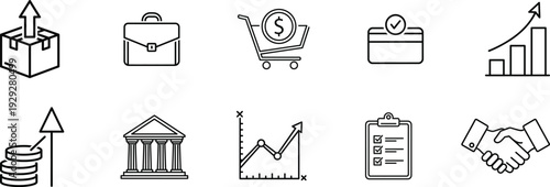 Business finance and statistics icons