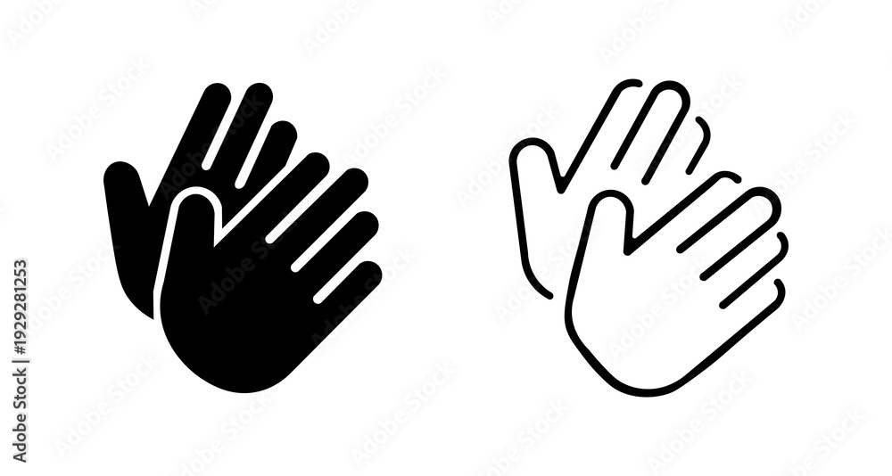 Fototapeta premium Applause icon set. Simple element illustrations with editable lines. Vector illustration.