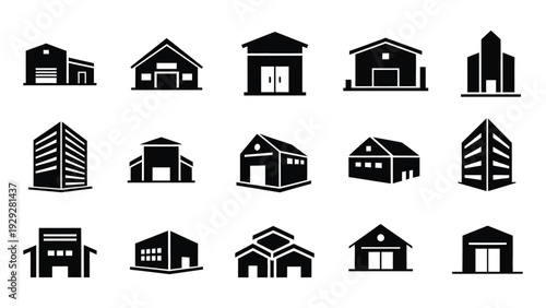 warehouse icon silhouette vector illustration isolated