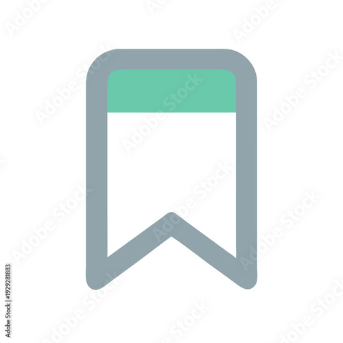 Muted Teal Bookmark Label Icon for Content Organization Digital Library and Knowledge Management Systems
