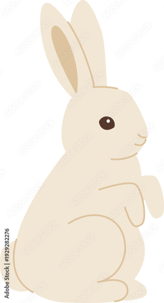 Obraz premium Rabbit Standing Side View Cartoon