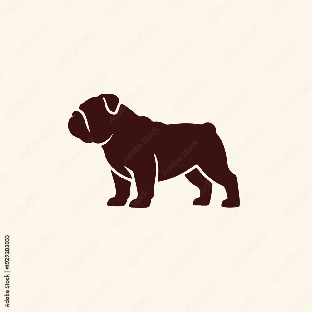 Fototapeta premium Mini bulldog silhouette logo illustration.