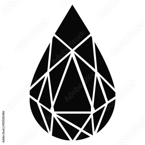 Elegant Geometric Drop: A sophisticated geometric drop illustration, featuring a symmetrical arrangement of intersecting lines that create a dynamic and refined visual impression.