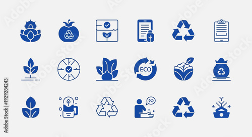 Collection of Eco Friendly Icons Symbols.