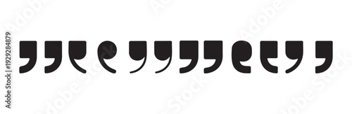 Set of typographic quotation marks showing variety in shape and design styles
