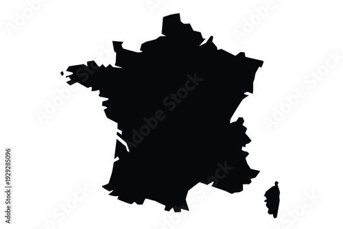 Black silhouette of france a country in western europe