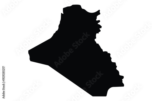 Silhouetted map of iraq displaying the country s geographical boundaries