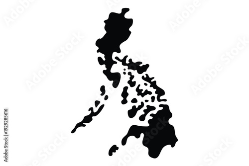 Silhouetted map of the philippines a southeast asian archipelago nation