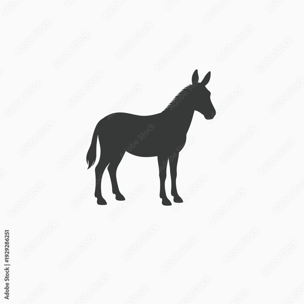 Obraz premium Mule icon logo vector silhouette illustration.