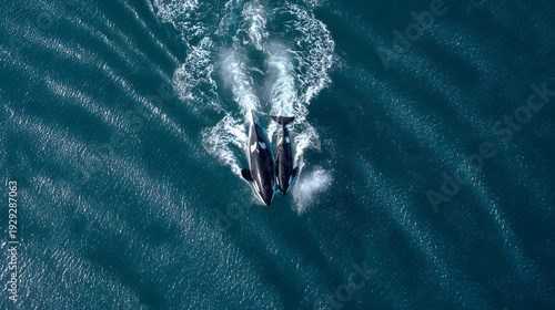 Killer Whale Leaping from the Ocean with Mountain Backdrop
