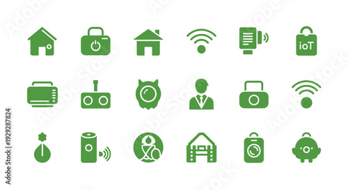 Collection of Green Technology Icons Set.