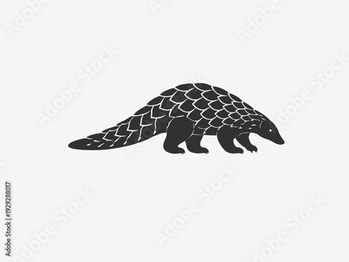 Pangolin vector icon logo silhouette illustration.