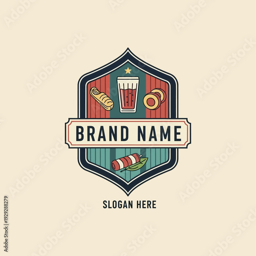 Beer Logo Design with Brewery Elements.