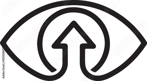 Our Vision Corporate Mission Icon with Minimalist Eye and Growth Arrow