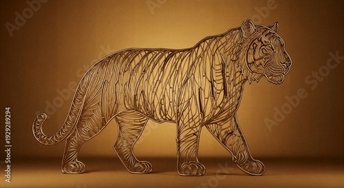 Stylized Walking Tiger