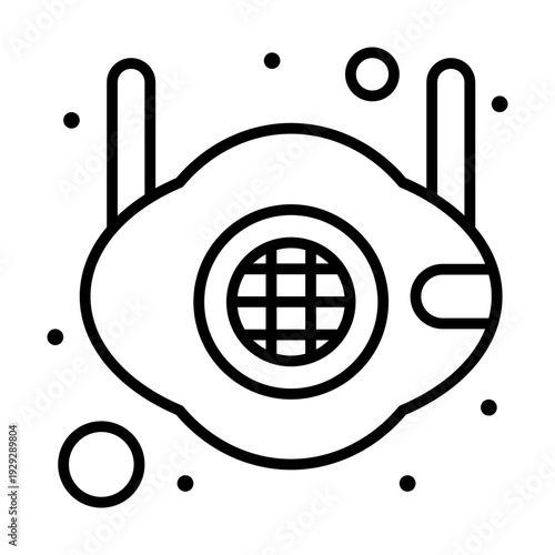 Dive Helmet Icon: A detailed illustration of a vintage dive helmet, capturing its iconic shape and intricate design. A symbol of exploration and the mysteries beneath the waves.