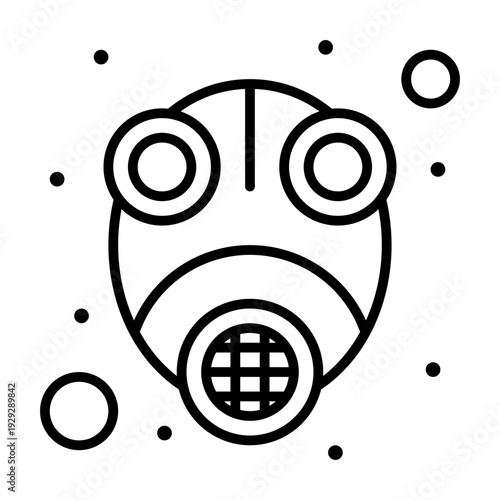 Protective Mask Icon: A minimalist icon of a protective mask, representing safety and environmental awareness.