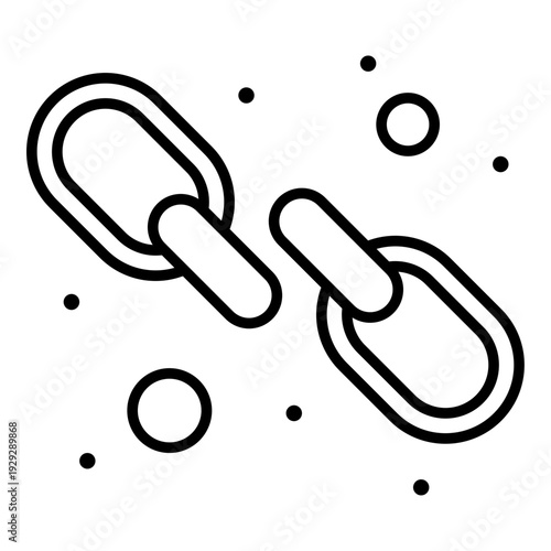 Breaking the Bond: A symbolic illustration depicting a disconnected chain, representing separation or fracture.