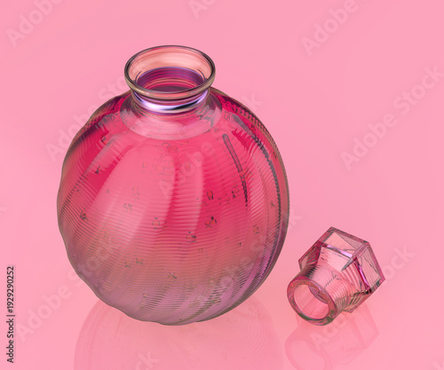 Wallpaper Mural Magic potion bottle on shiny pink background Torontodigital.ca