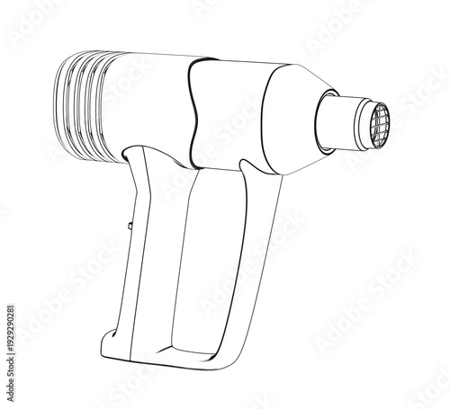 Wallpaper Mural Sketch of electric industrial heat gun on white background Torontodigital.ca