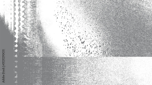 Abstract gray and white speckled texture with vertical wavy lines and scattered dots