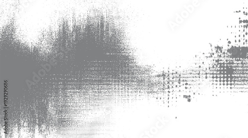Gray textured background with scattered dots and lines forming abstract patterns white