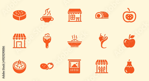 Collection of Simple Food and Drink Icons.
