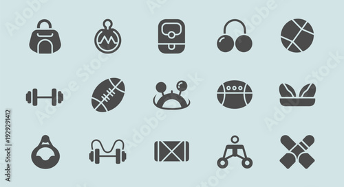 Collection of Sports Icons and Symbols.