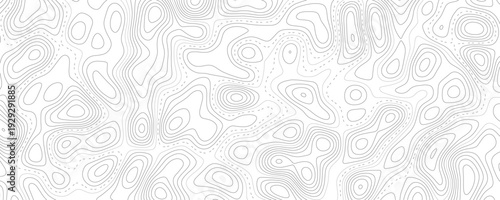Topographic map vector background with relief contour lines on transparent grid for geographic design