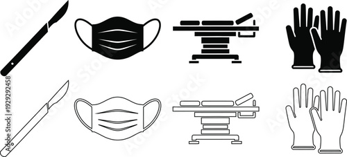 Personal protective equipment icons for safety and health