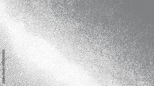 Gradual transition of gray dots from dense to sparse on white background circles pattern