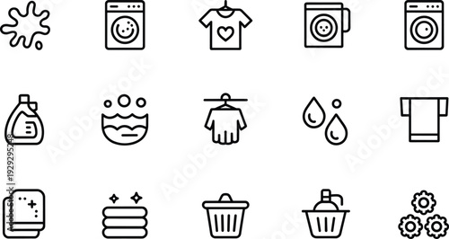 Black and white laundry washing machine dryer t shirt laundry, black and white, washing machine, dryer, t shirt, clothes hanger, soap, bubbles, water droplets, washing powder, trash can, gears, black,