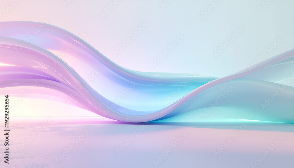 Obraz premium Calm Pastel Gradient Waves with Organic Curves