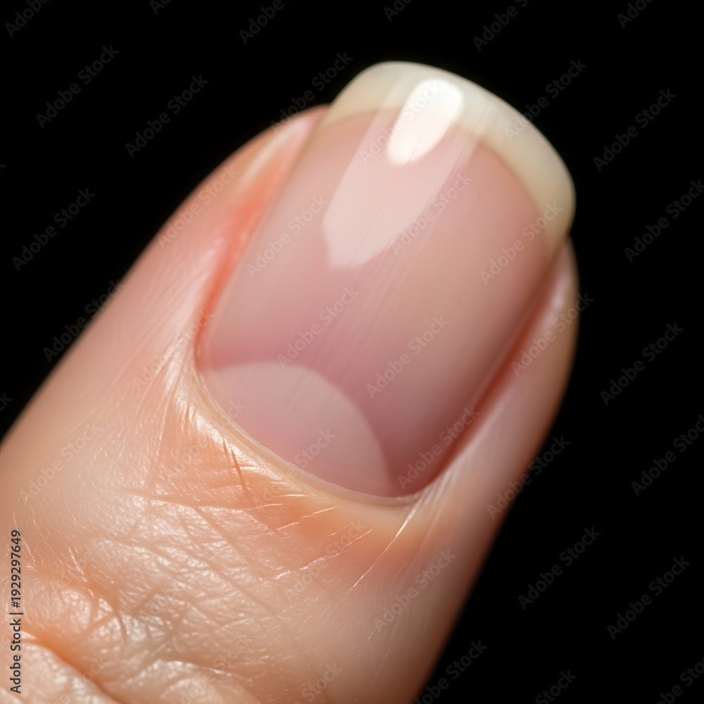 Fototapeta premium Close-up Macro of a Perfect French Manicure Nail, Clean Beauty