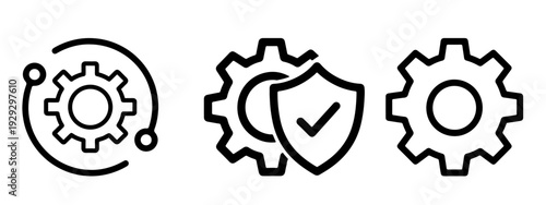 Technology development icon, innovation concept, system integration, software business, technical support, smart solution.