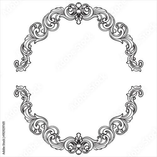 Elegant Classic Baroque Decorative Border Art