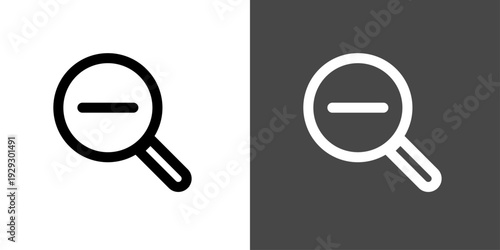 シンプルな虫めがねのアイコンイラスト　マイナス