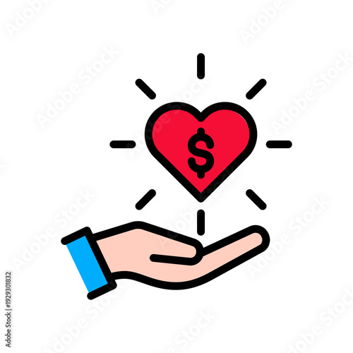 Charity lineal color icon