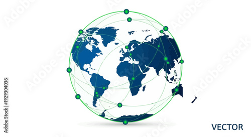 global connections, world map, network