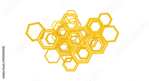 Golden honeycomb pattern, hexagonal shapes