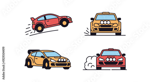 Rally Car Model Line dynamic abstract style vector