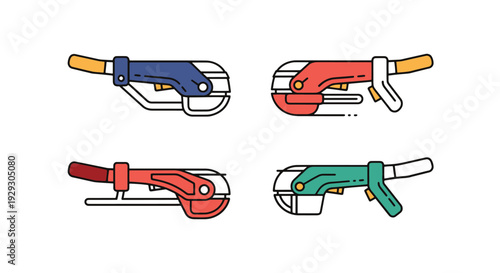 Rebar Cutter Line modern color style illustration