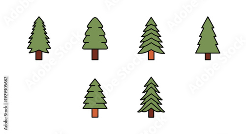 Redwood tree Line minimal smooth style illustration