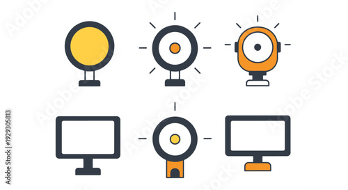 Reflector Line art modern color style illustration