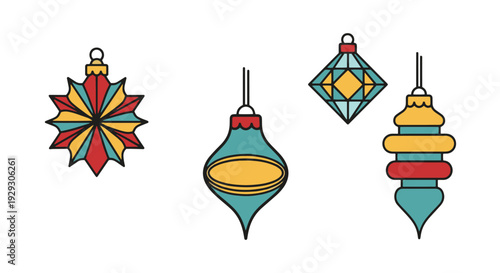 Retro Ornament Line minimal elegant tone vector