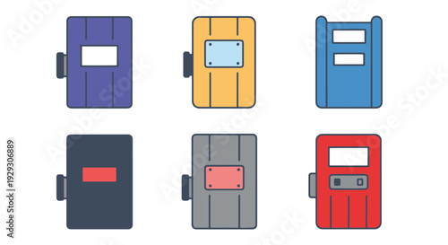 Riot Shield Line art minimal color design