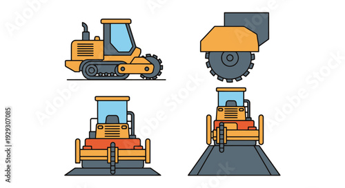 Road Cutter Line art minimal contemporary color