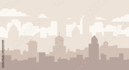 City Skyline Silhouette Urban Landscape Buildings.