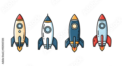 Rocket Model Line soft dynamic tone illustration